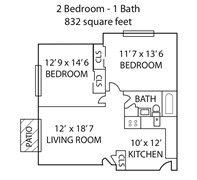 2 Bedroom Corner 1 Bath